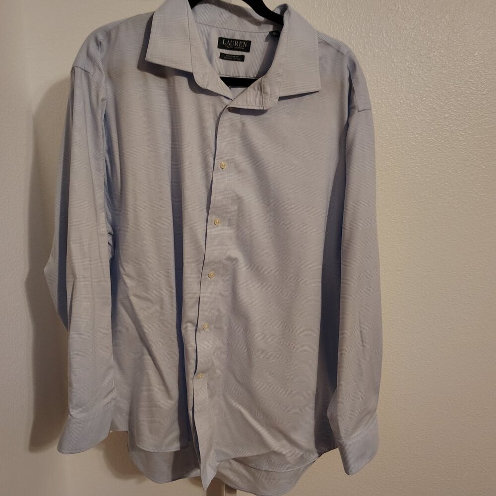 Ralph Lauren Regular Fit Supima Cotton Men's Button Up Dress Shirt Size 3XL Blue